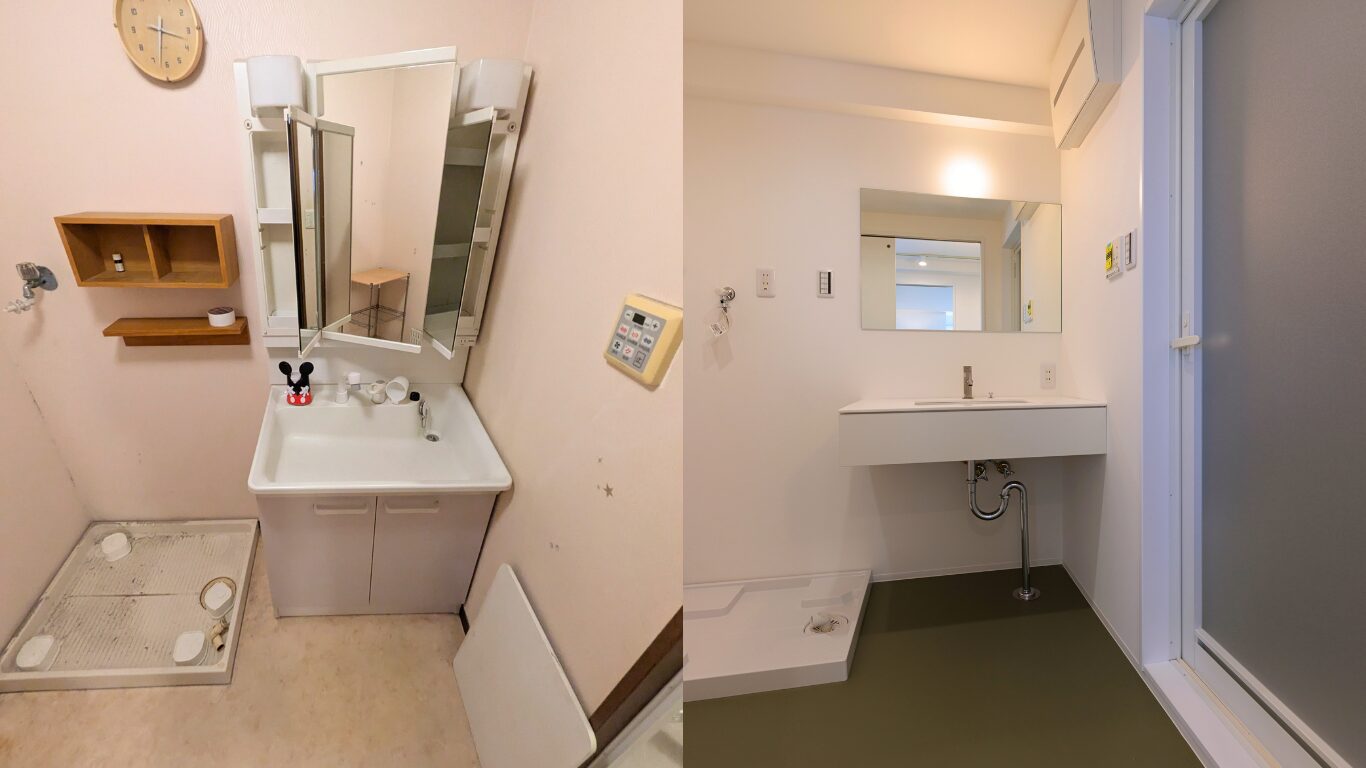 春日井市マンションのリノベーション事例「洗面」