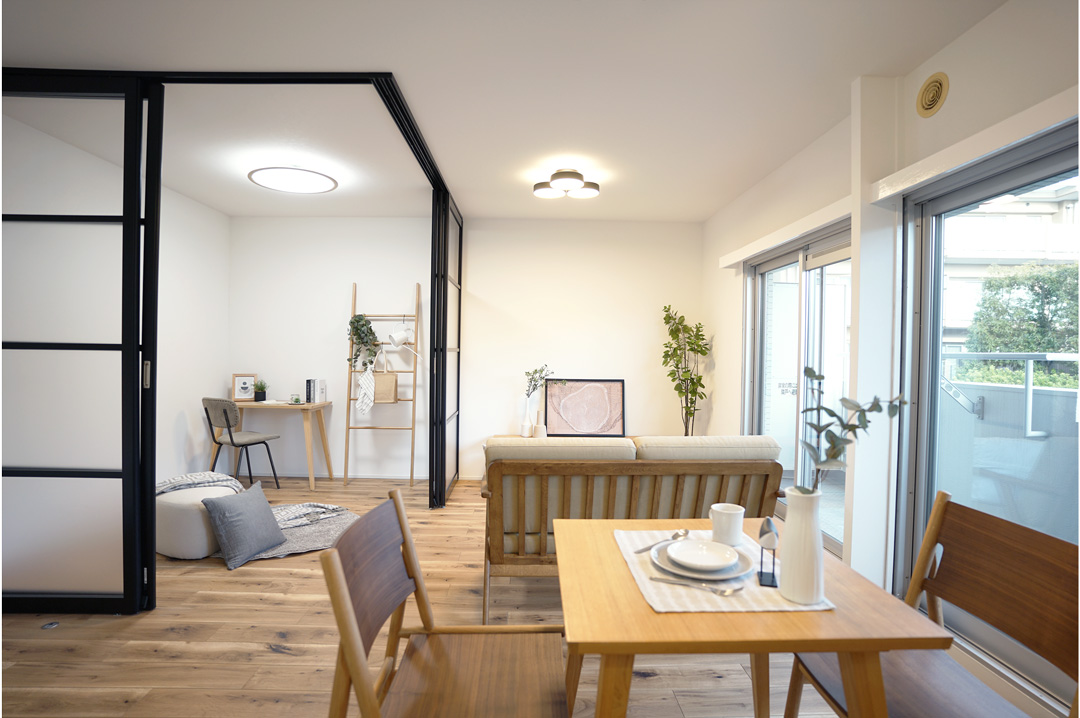 名古屋市千種区マンションリノベーション「リビング、ダイニングルーム」